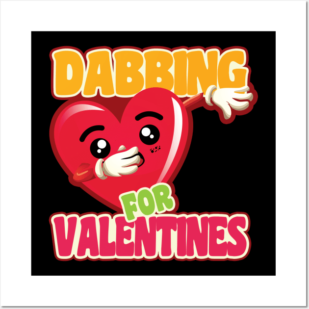 'Dabbing Heart For Valentines' Sweet Valentines Lovers Gift Wall Art by ourwackyhome